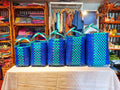 Cottage Wellness Wire Knitted Plastic Shopping Basket Set of 5 Blue