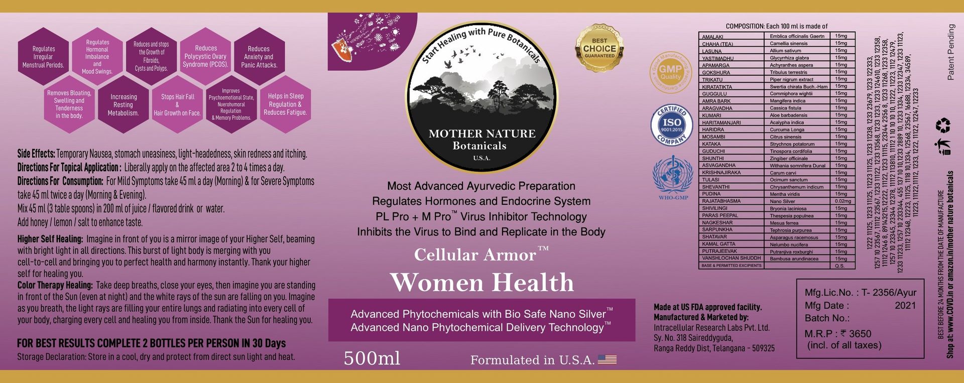 Mother Nature Botanical's Women Health - hfnl!fe