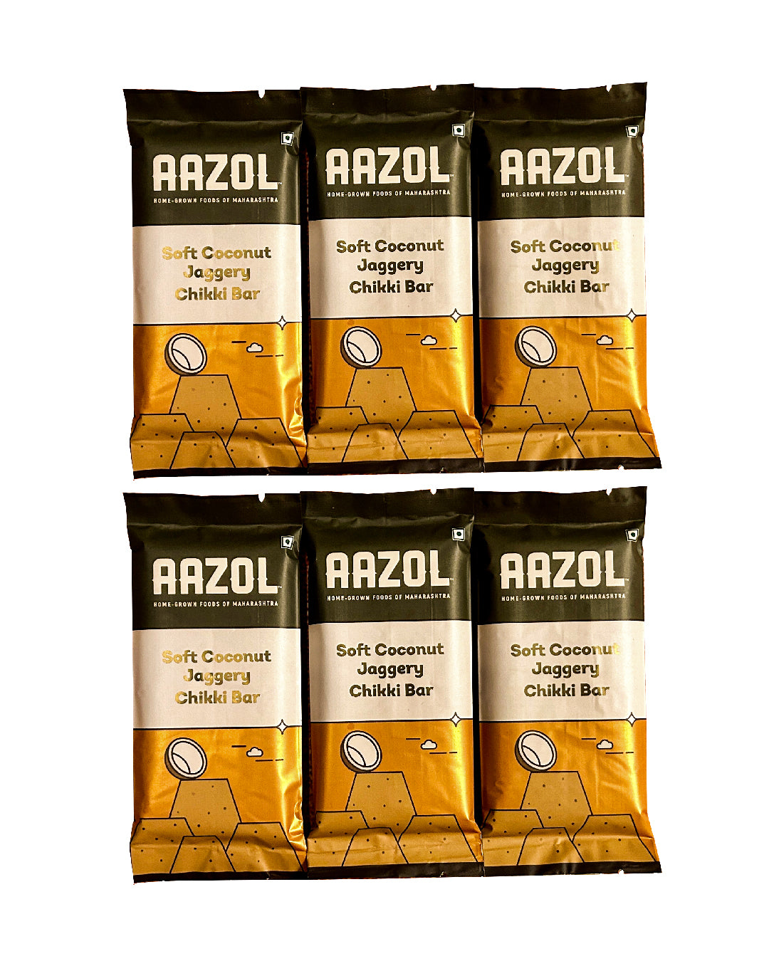 Aazol Soft Coconut Jaggery Chikki Bar (Pack of 6)