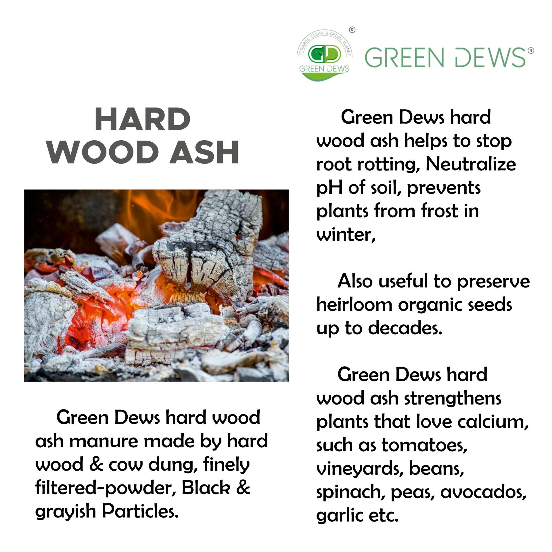 Green Dews Hard Wood Ash Manure Fertilizers for Plants Organic Plant Fertilizer Finely Powdered Grayish Fertilizer - hfnl!fe