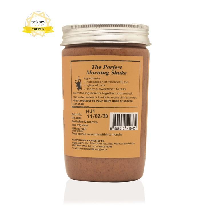 Happy Jars Unsweetened Almond Butter (265g), 5g protein - hfnl!fe
