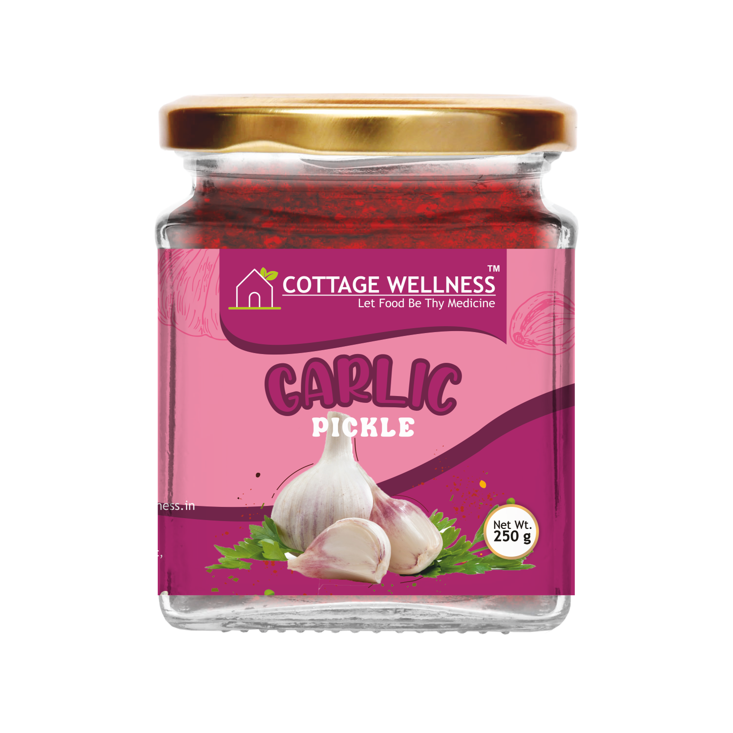 Cottage Wellness Home made Garlic Pickle 250gm - hfnl!fe