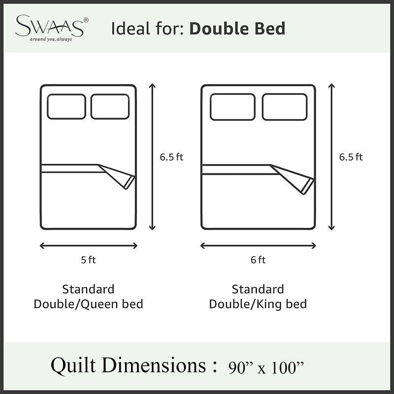 Swaas 100% Pure Cotton Fresh Blossoms Reversible Quilt - hfnl!fe