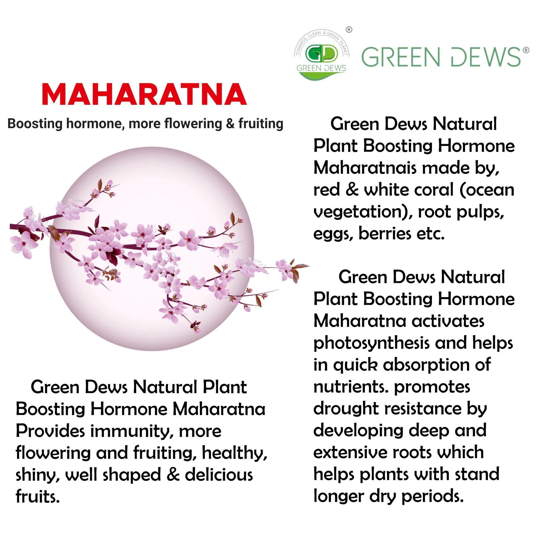 Green Dews Maharatna Plant Growth Promoter Immunity Booster More Flowering and Fruiting boosting fertilizer organic liquid - hfnl!fe