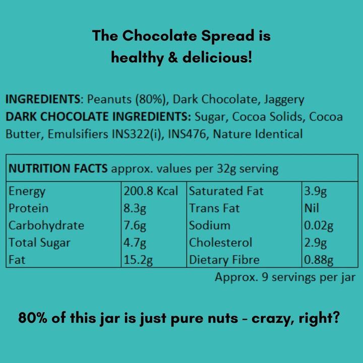 Happy Jars Dark Chocolate Peanut Butter (290g), 7g protein - hfnl!fe
