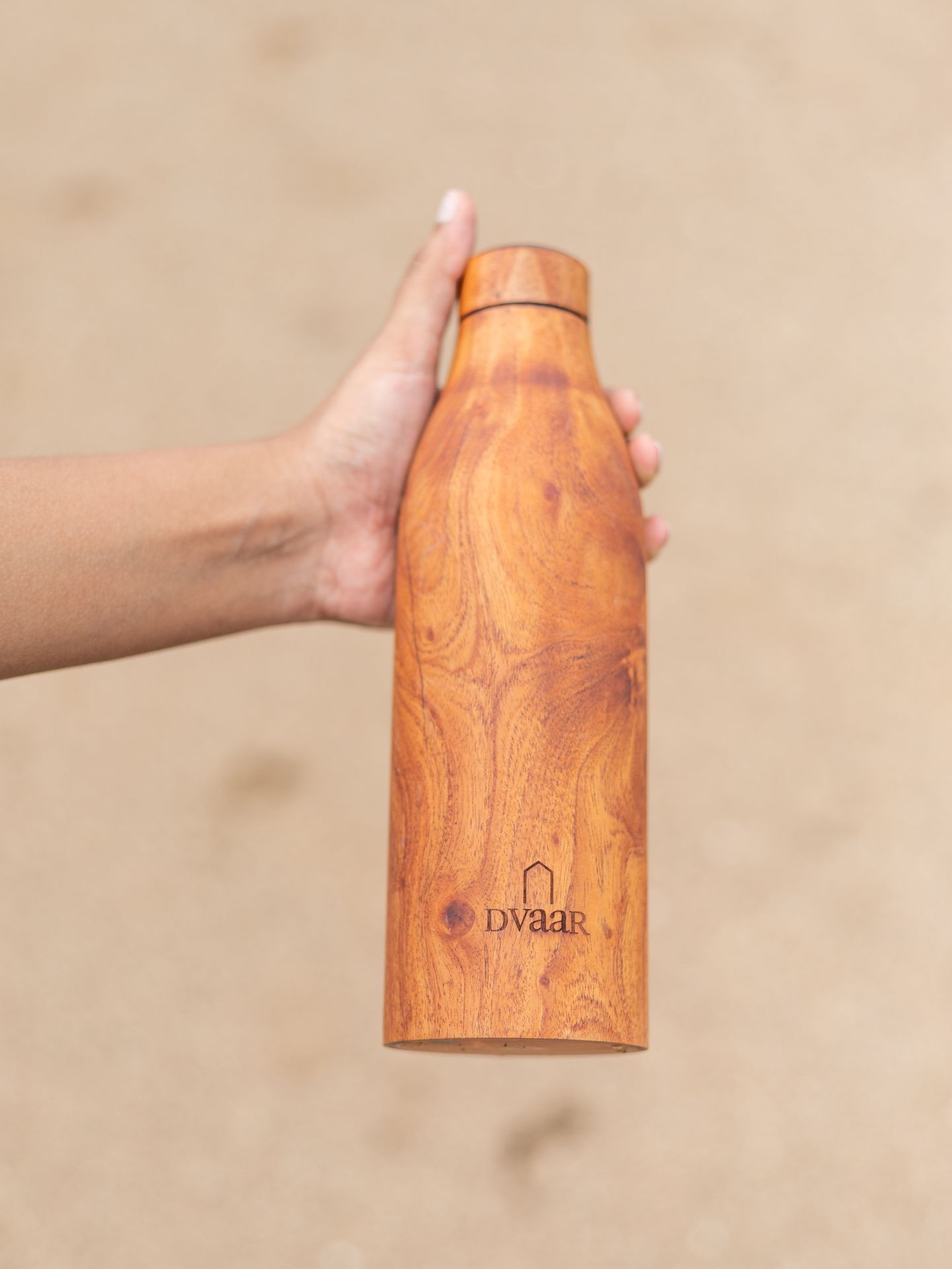 The Wooden Copper Bottle Mahogany Wood 500ml - hfnl!fe