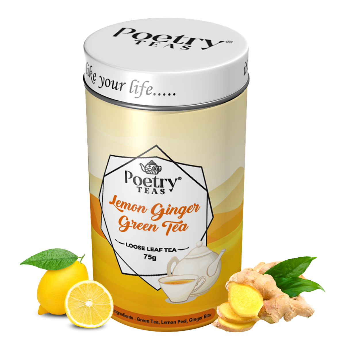 Poetry Lemon Ginger Green Tea - 75g Loose Leaf