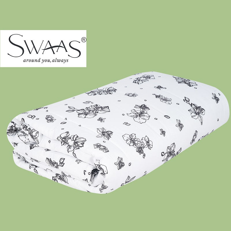 Swaas Antimicrobial 100% Cotton Linear Floral Reversible Quilt - hfnl!fe
