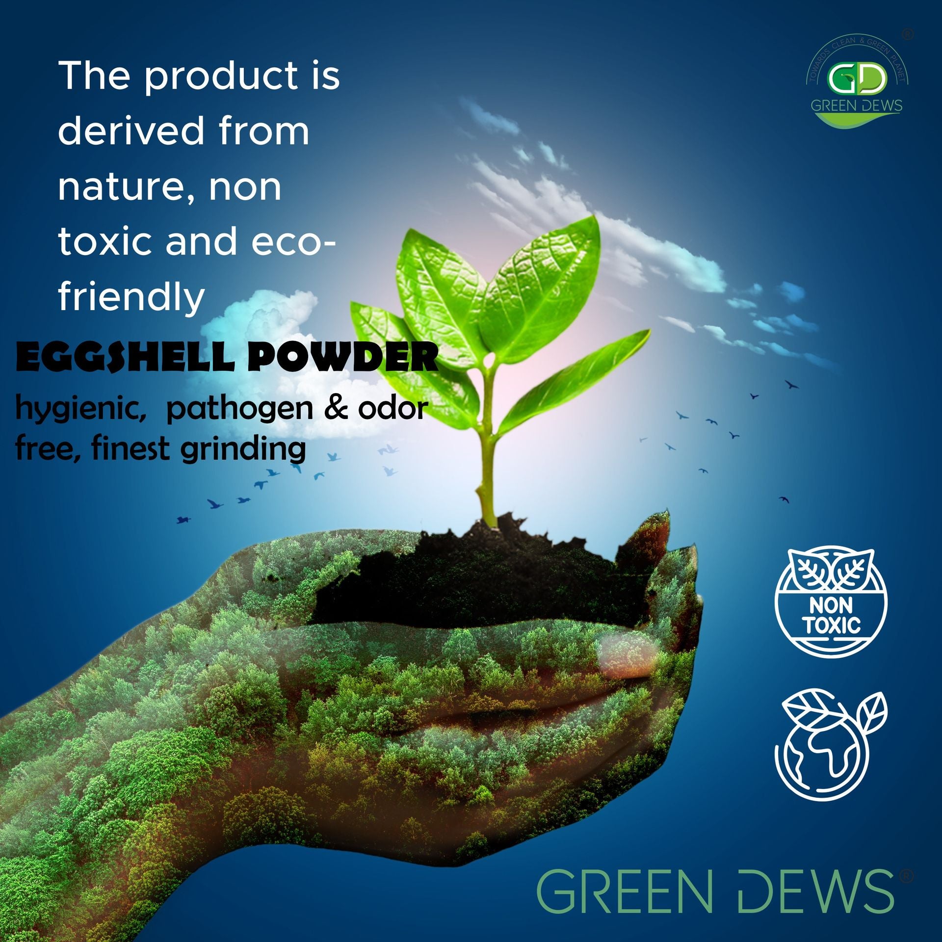 GREEN DEWS EGGSHELL POWDER FERTILIZER CALCIUM BOOSTER FOR PLANTS- FASTER THAN BONE MEAL - hfnl!fe