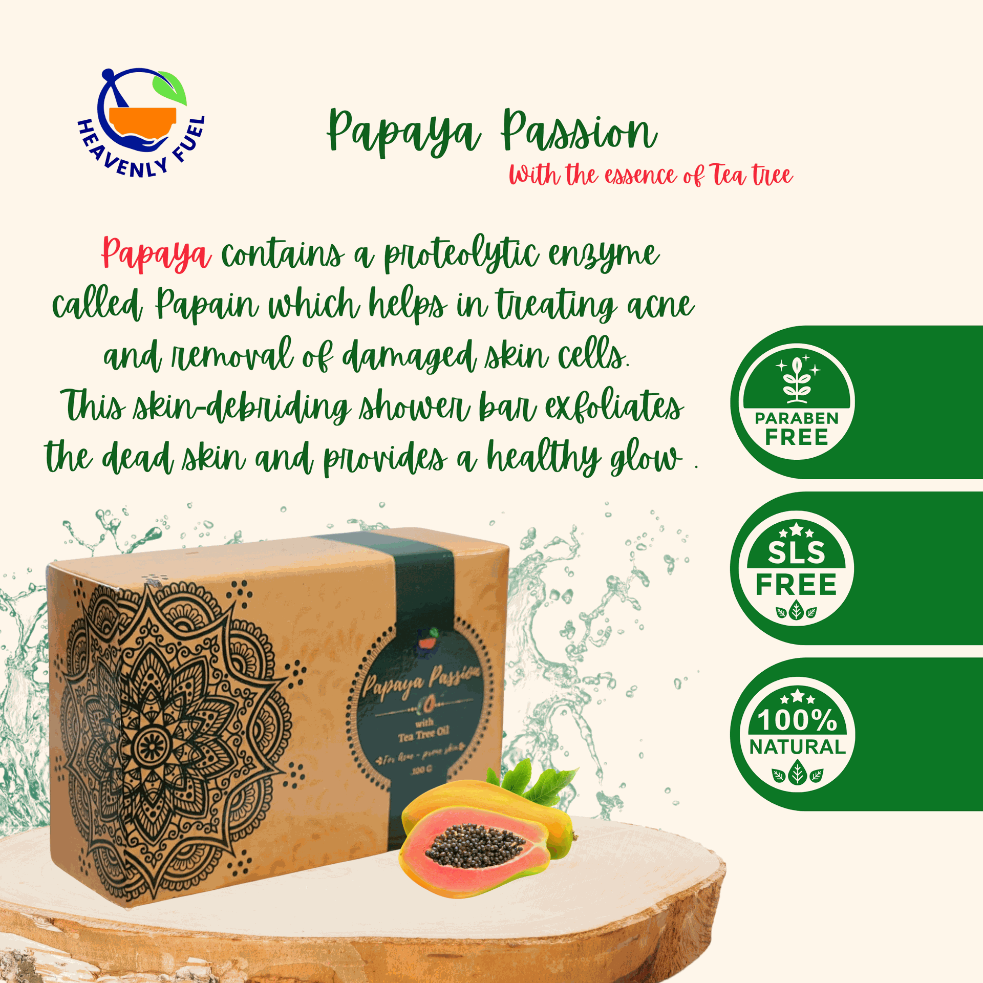 Papaya Passion |Handmade Butter Soap|100g - hfnl!fe