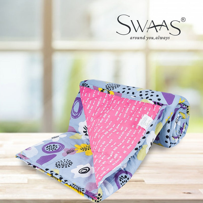 Swaas Petal Princess 100% Cotton Antimicrobial Kids Reversible Quilt - hfnl!fe