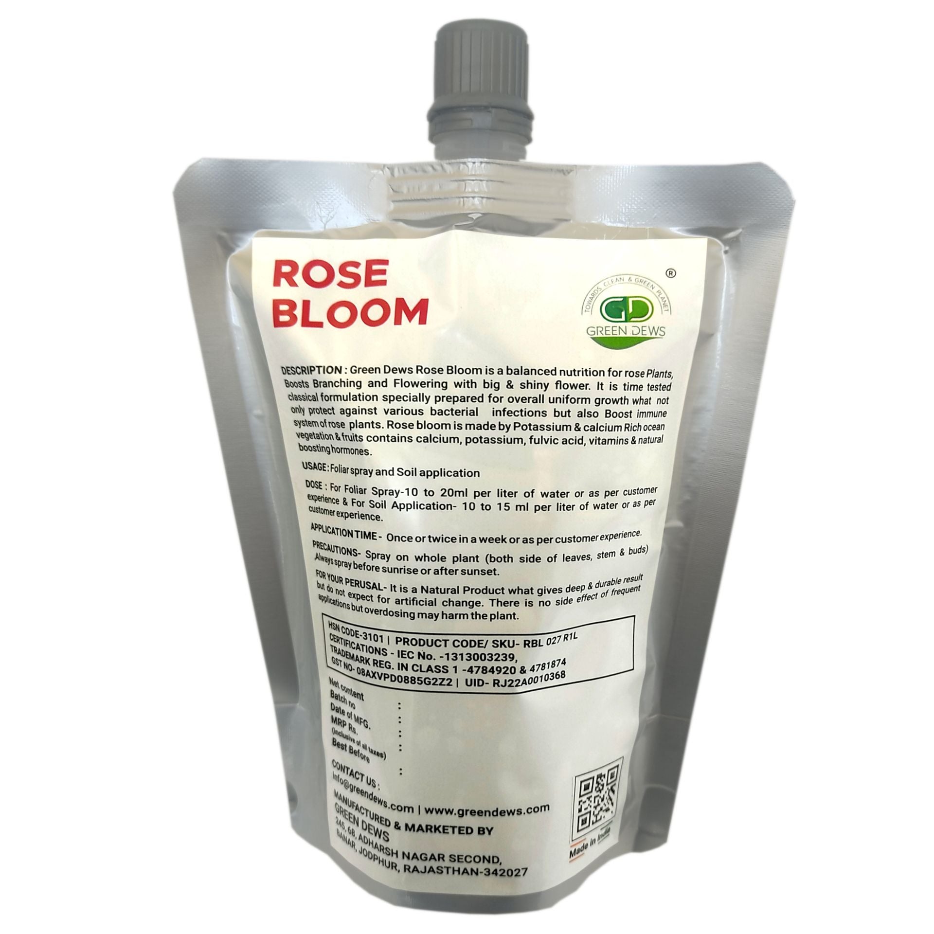 Green Dews Rose Bloom Rose Fertilizer Rose Food for Big and Shiny Flowering Organic Liquid Flower Booster - hfnl!fe