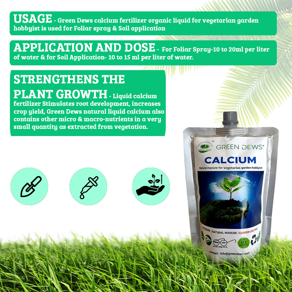 garden calcium spray GREEN DEWS CALCIUM FERTILIZER ORGANIC LIQUID FOR VEGETARIAN GARDEN HOB