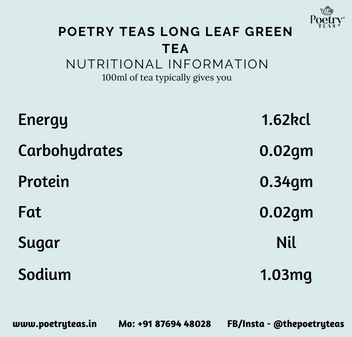 Poetry Long Leaf Green Tea - loose Leaf 75g - hfnl!fe