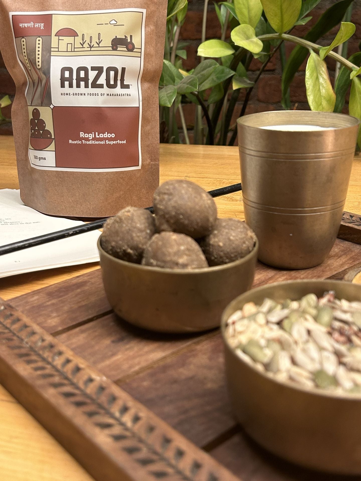 Aazol Ragi Ladoo: Rustic Traditional Superfood (Pack of 2) - 350g x 2