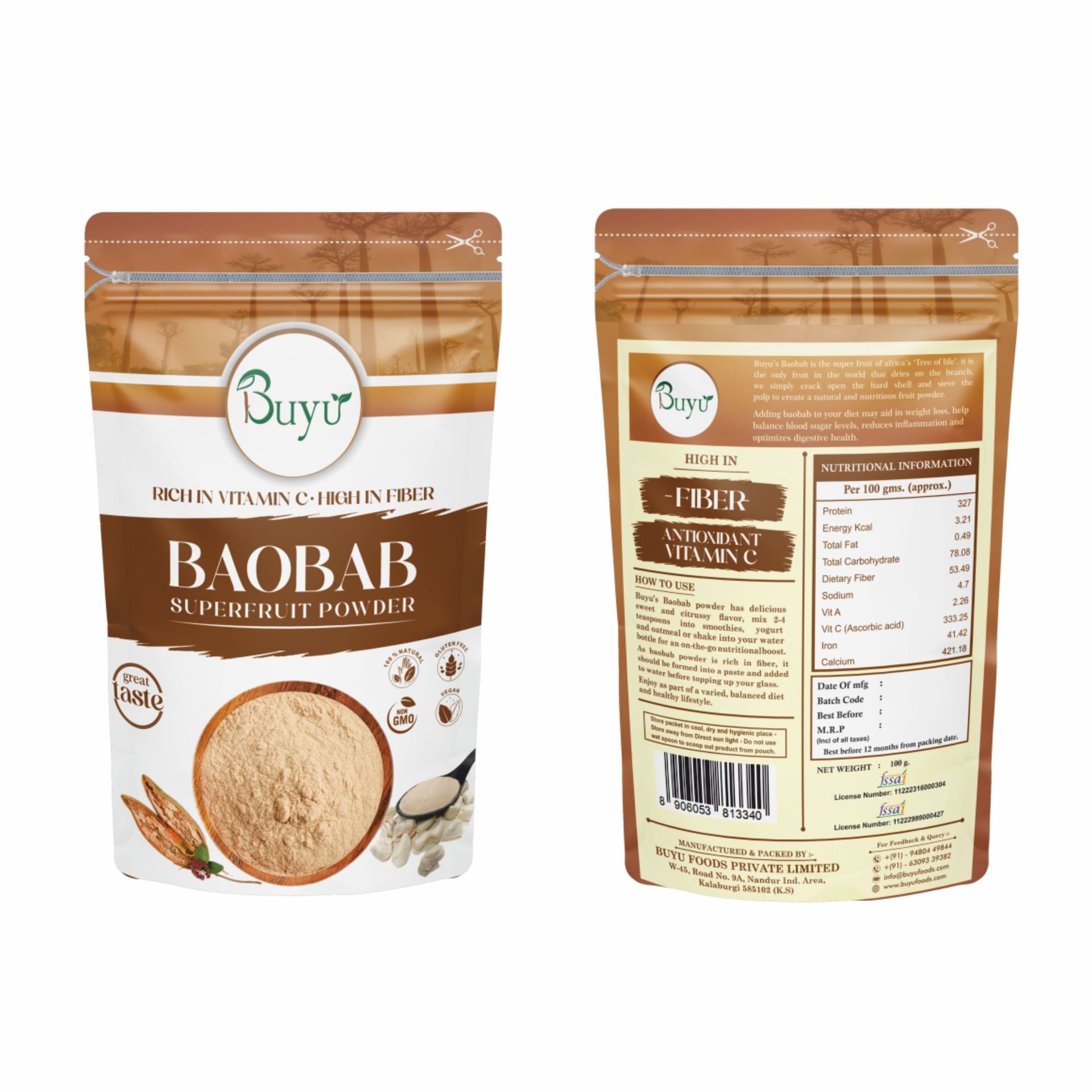 Baobab Superfruit Powder 100g - BUYU