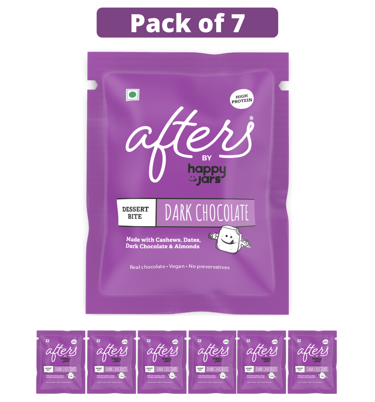 Happy Jars Afters - Dark Chocolate Healthy Dessert Bite (Pack of 7) - hfnl!fe