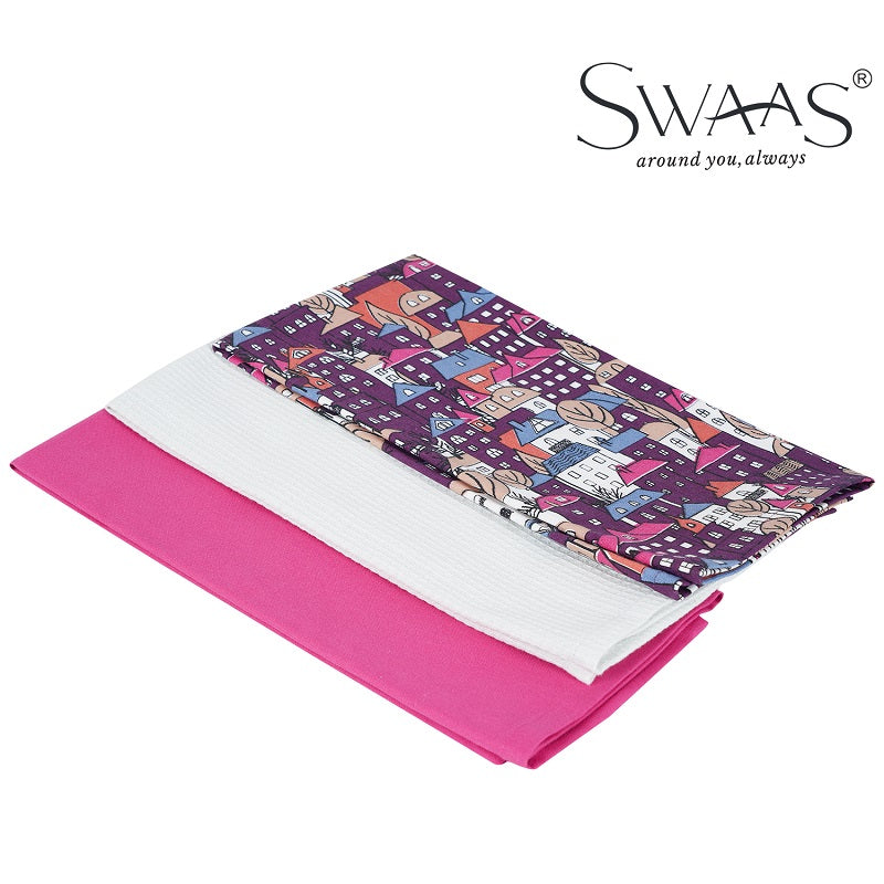 Swaas 100% Cotton Building Blocks Printed Kitchen Towel - 3 Pcs Set - hfnl!fe