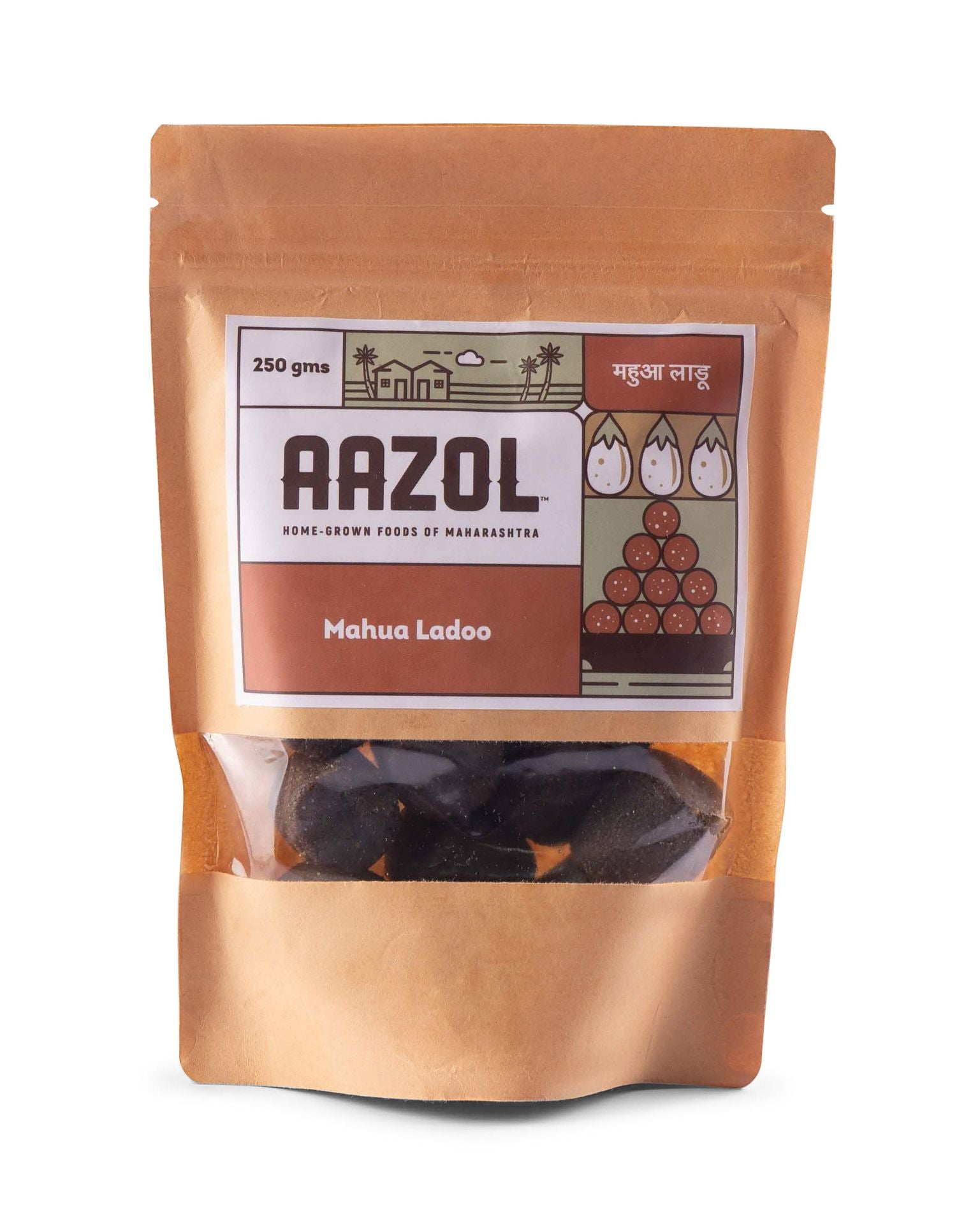 Aazol Mahua Ladoo: Forest Flower and Jaggery Nutri Ball - 250gms (Pack of 2) - hfnl!fe