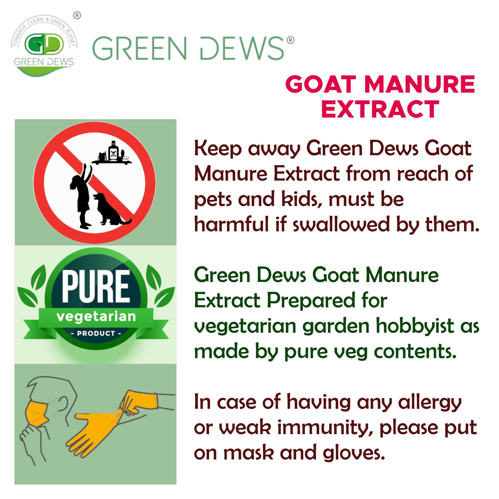 Green Dews Fertilizer for vegetables All Purpose Plant Food Goat Manur