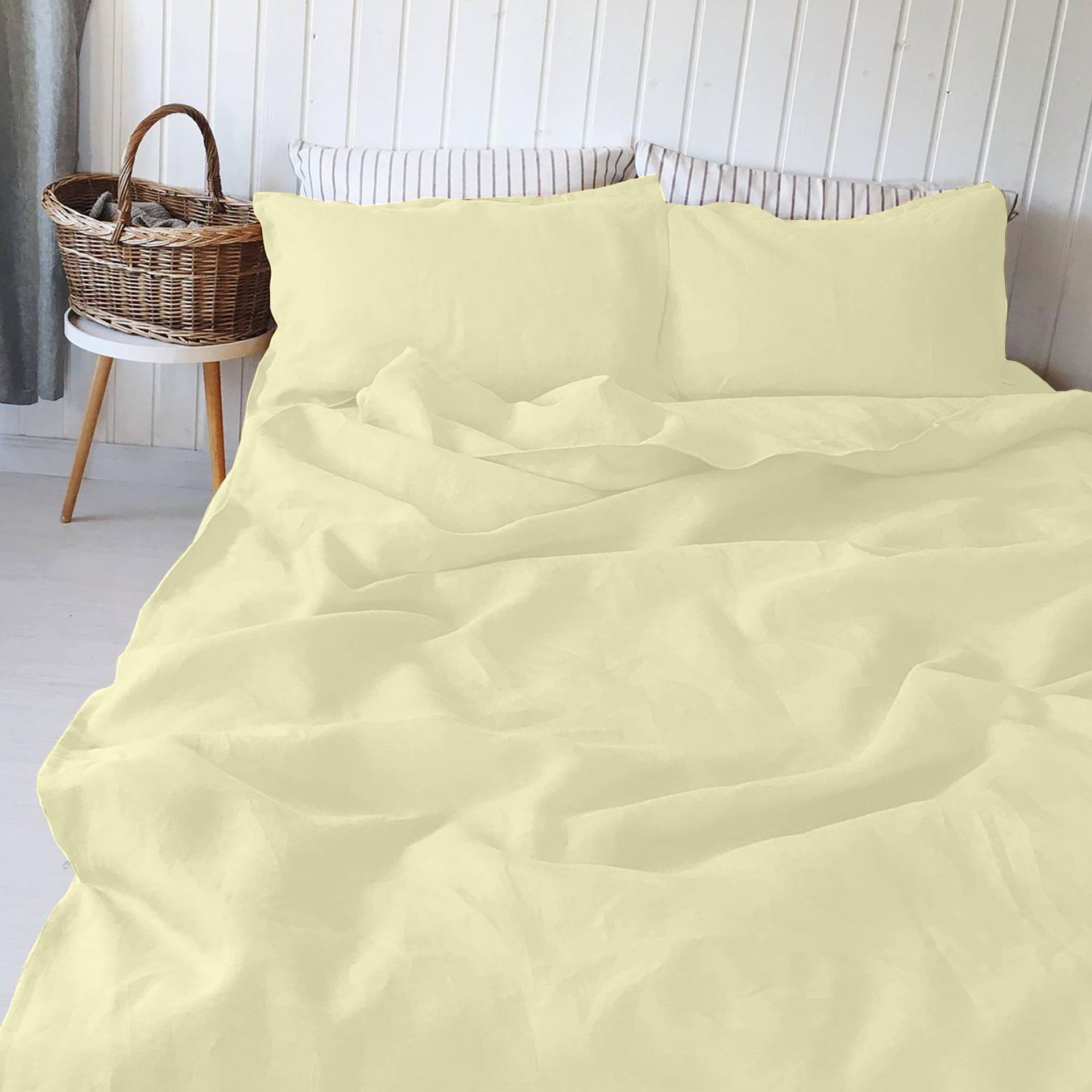 Swaas 100% Pure Linen Stone Colored Luxury Bedsheet Set - hfnl!fe