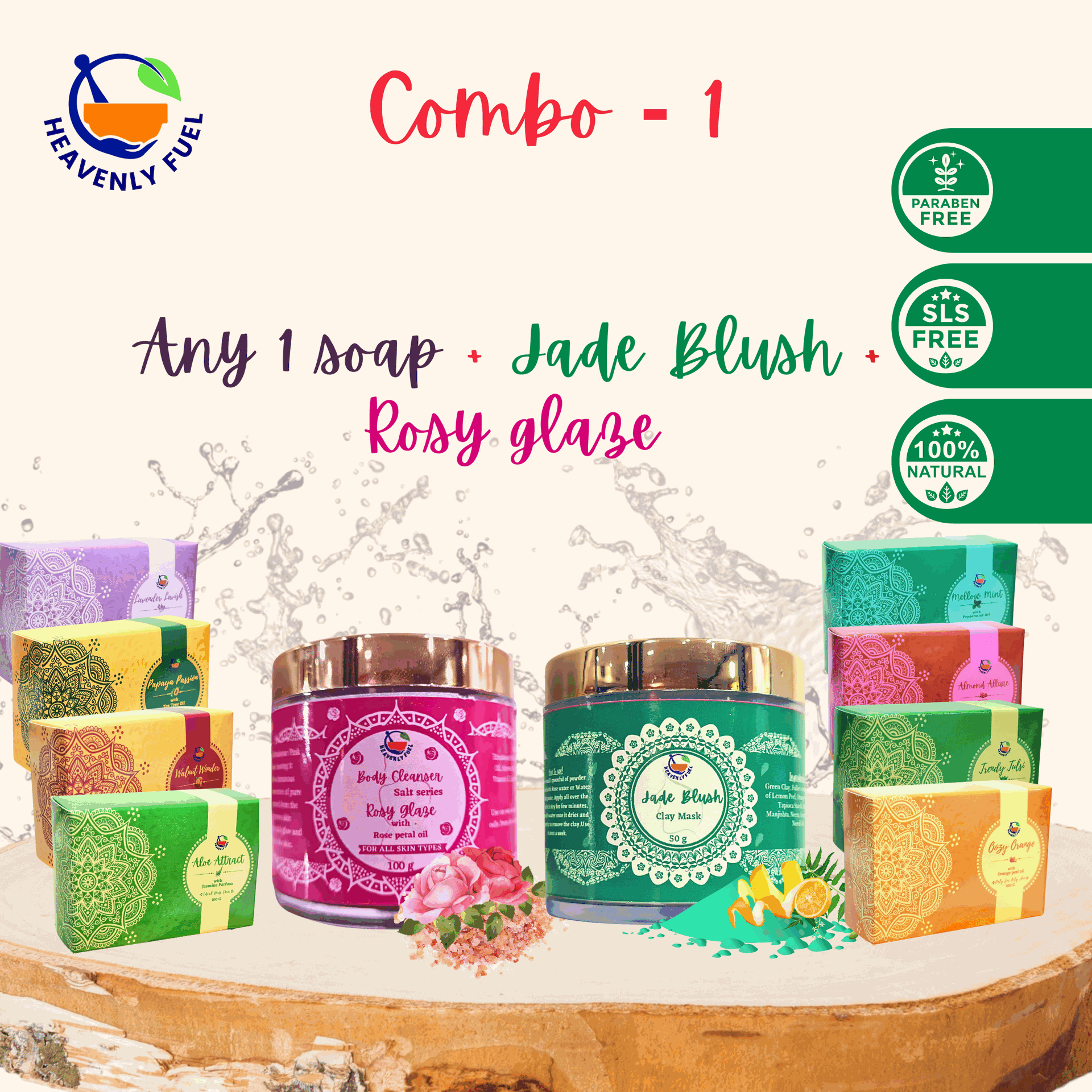 Jade Blush 50g|Any 1 Handmade Butter soap 100g |Rosy Glaze 100g|Combo - 1| - hfnl!fe