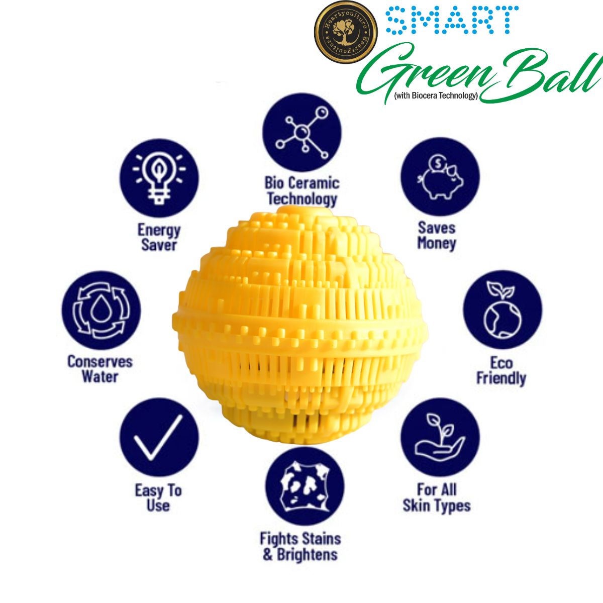 Heartyculture's Smart Laundry Green Ball - 1 Unit - hfnl!fe