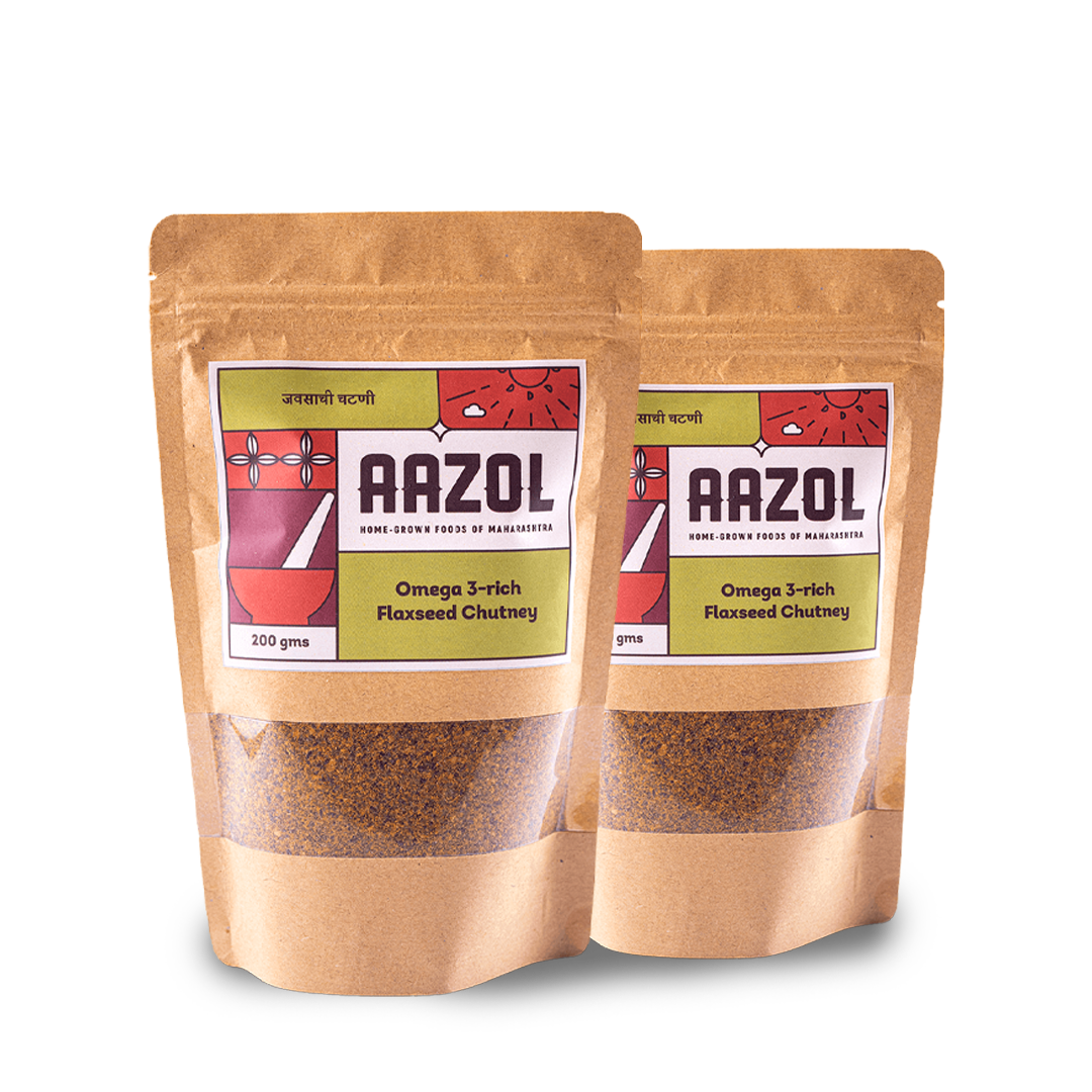 Aazol Omega 3-rich Flaxseed Chutney - 400g (Pack of 2 X 200g) - hfnl!fe
