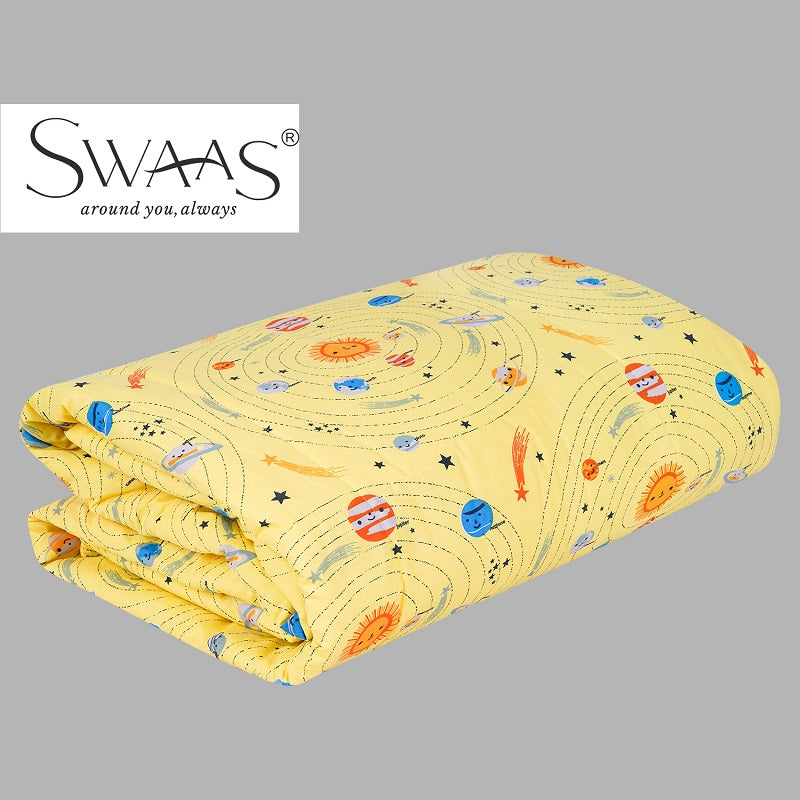 Swaas Space Galaxy 100% Cotton Antimicrobial Kids Reversible Quilt - hfnl!fe