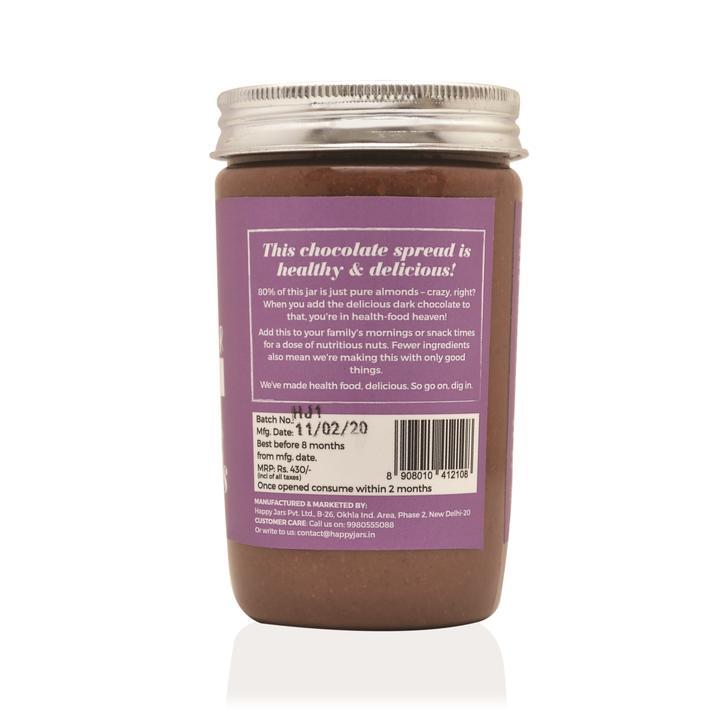 Happy Jars Dark Chocolate Almond Butter (265g), 7g protein - hfnl!fe