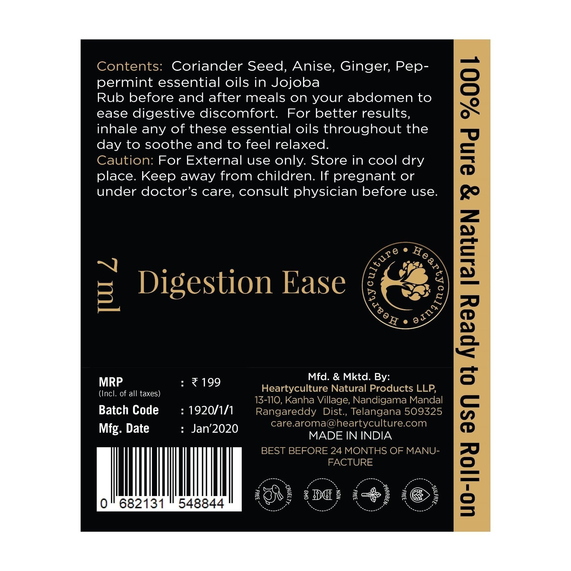 Heartyculture Digestion Ease Roll-on - 7 ml - hfnl!fe