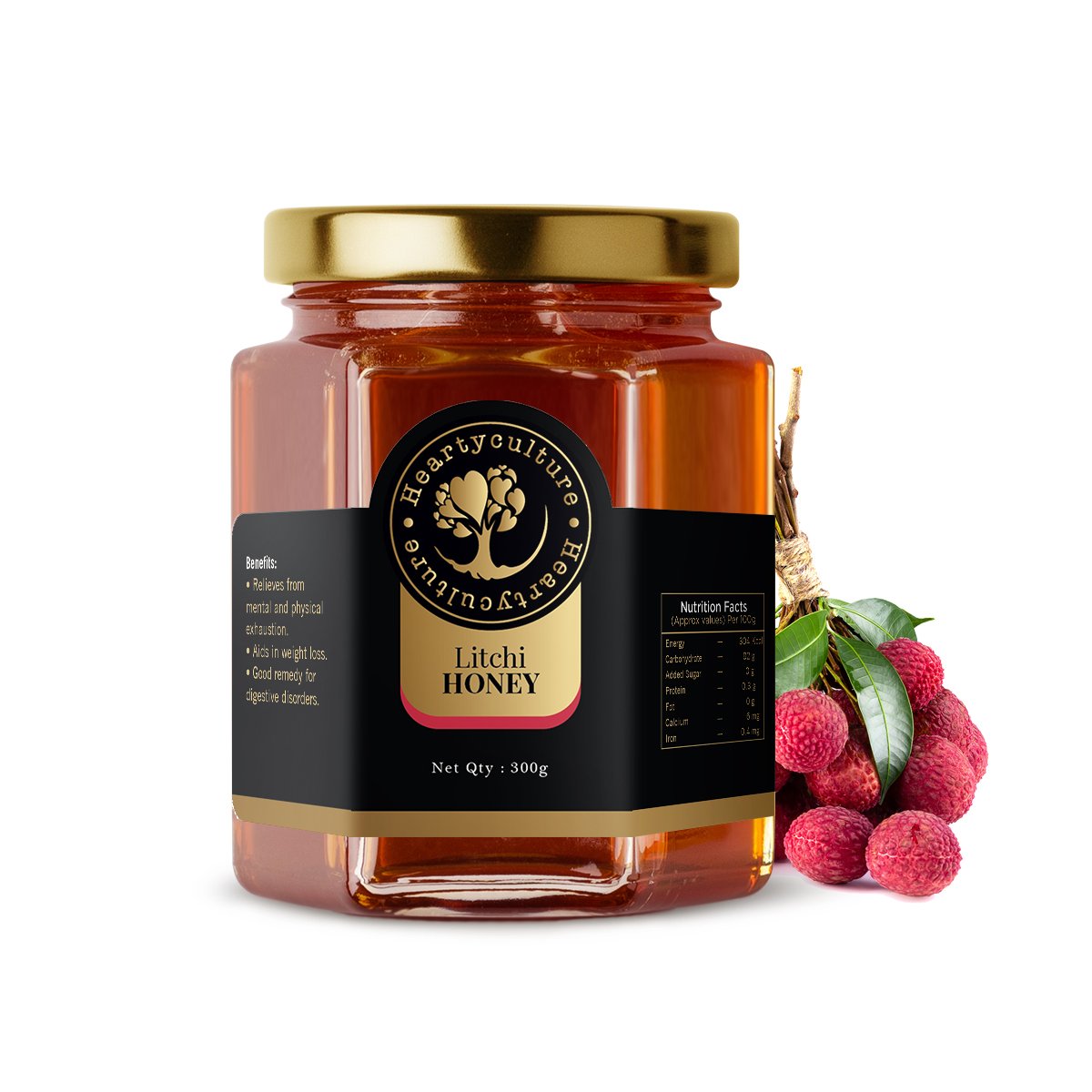Heartyculture Litchi Honey - 300 G - hfnl!fe