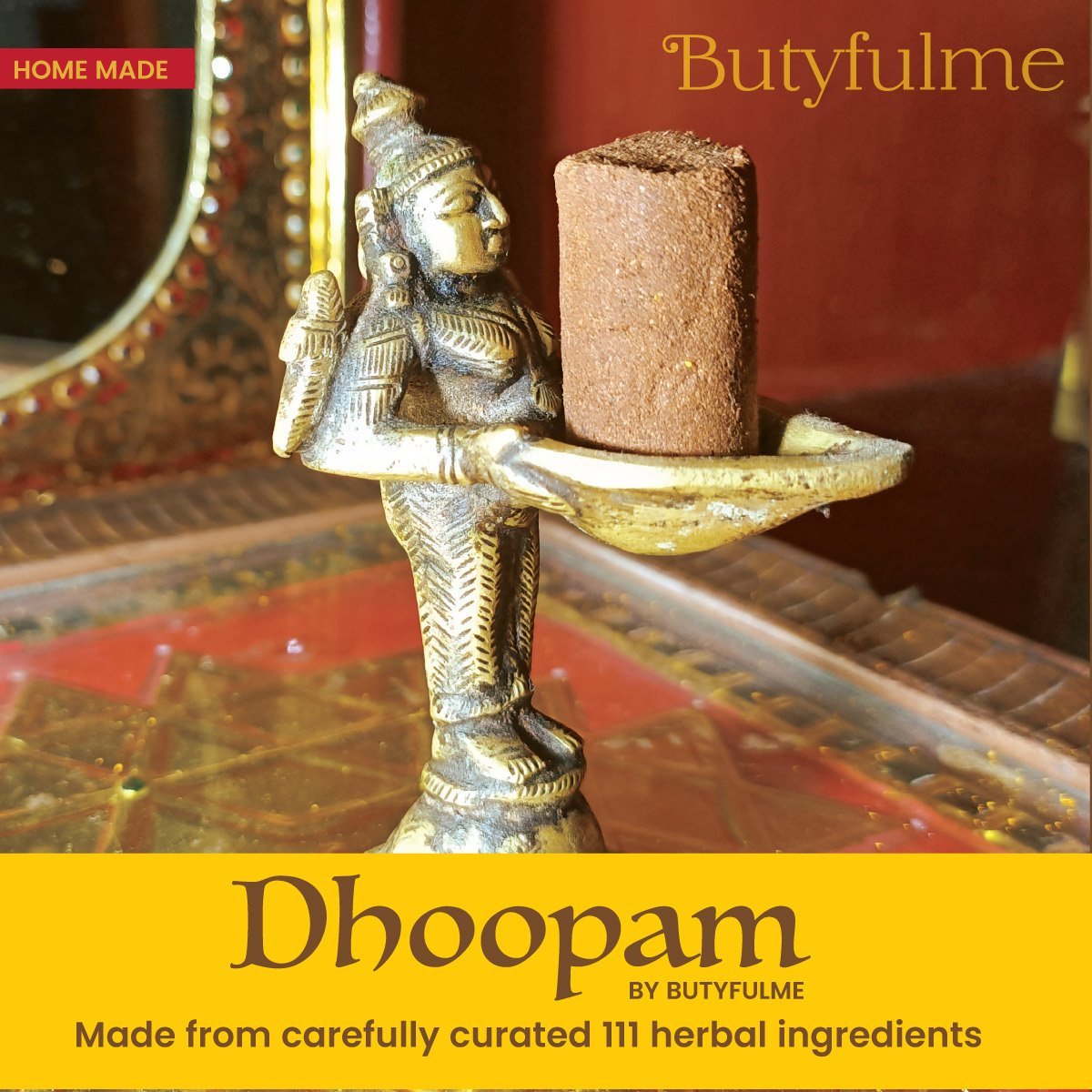 Butyfulme Dhoopam 111 ingredient herbal fumes - 10 dhoops in a suruku pai -Set of 2 - hfnl!fe