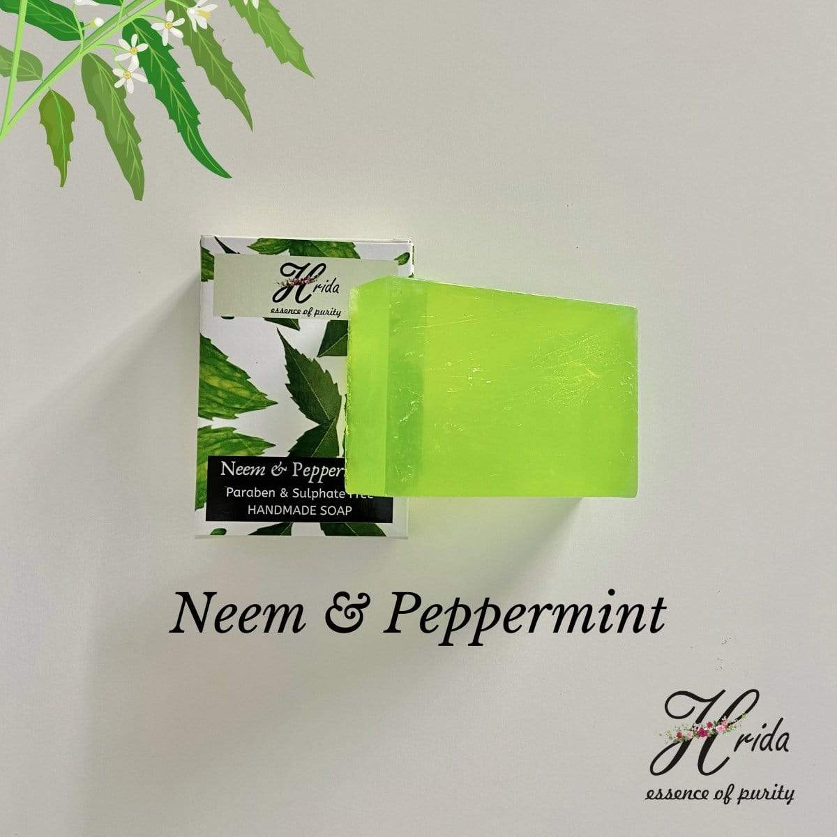 Hrida Neem & Peppermint Handmade Soap - hfnl!fe