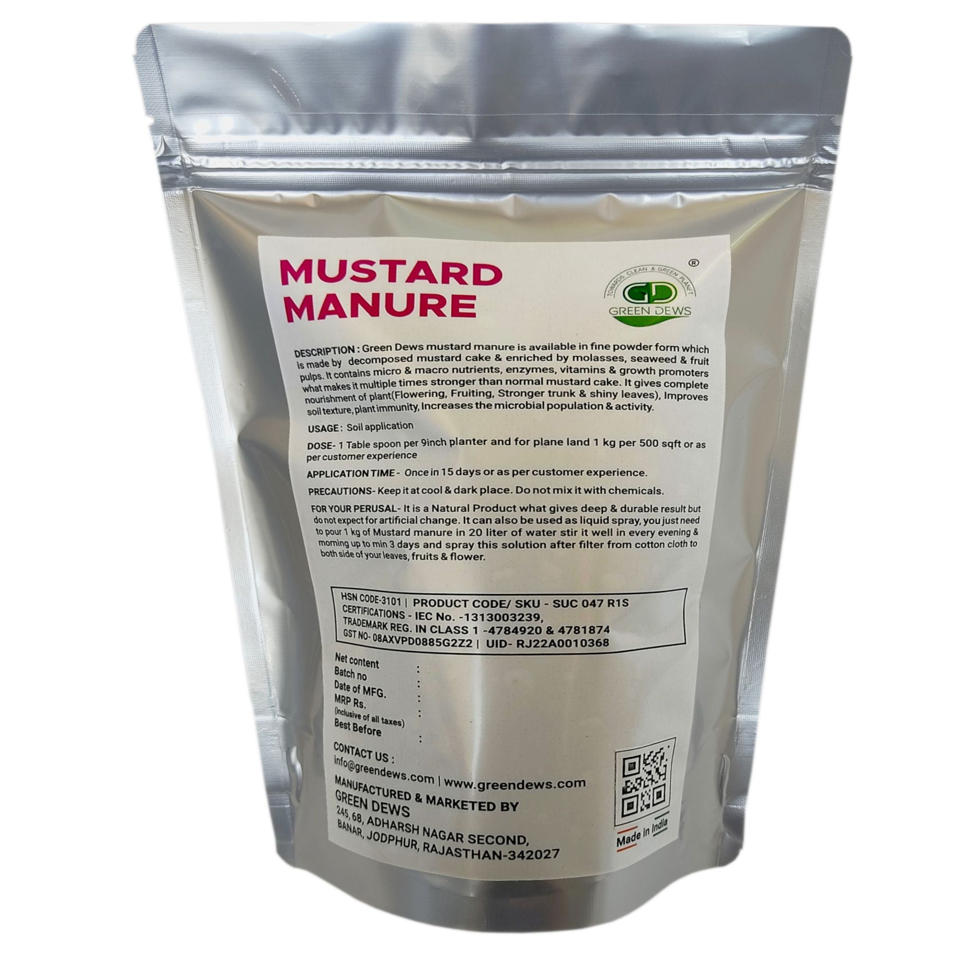 Green Dews Mustard Oil Cake Powder Fertilizer For Plants Decomposed Mustard Manure Enriched By Seaweed Molasses - hfnl!fe