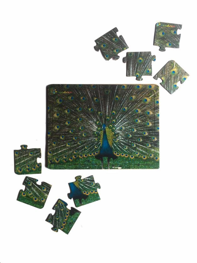 Kindora Montessori Jigsaw Puzzle - Indian National Bird Peacock