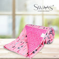 Swaas Softies 100% Cotton Antimicrobial Kids White/Pink Reversible Quilt
