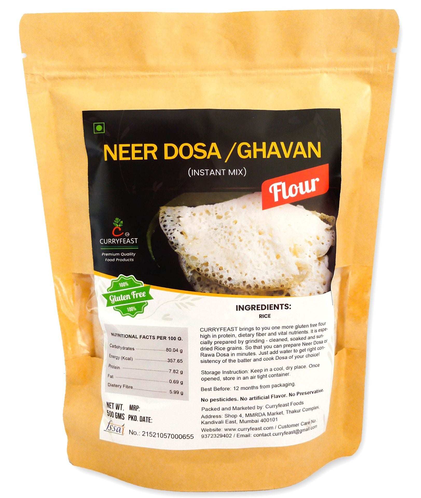 CURRYFAEST Neer Dosa / Ghavan Flour / Instant Mix / 500g - hfnl!fe