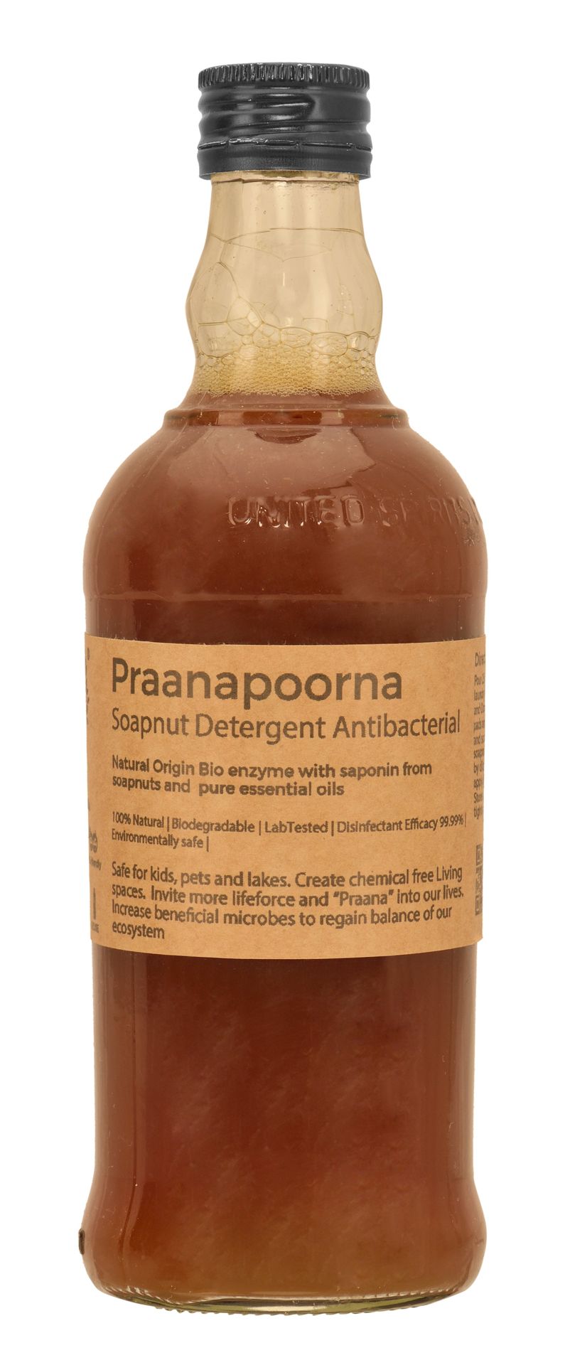 PraanaPoorna Soapnut Detergent - Anti Bacterial - Concentrate 350 ML - hfnl!fe