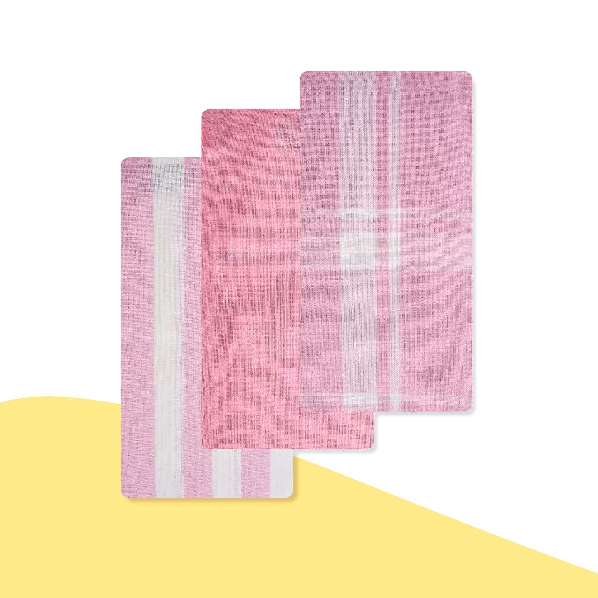 Swaas 100% Cotton Pink Band Kitchen Towel - Set of 6 - hfnl!fe