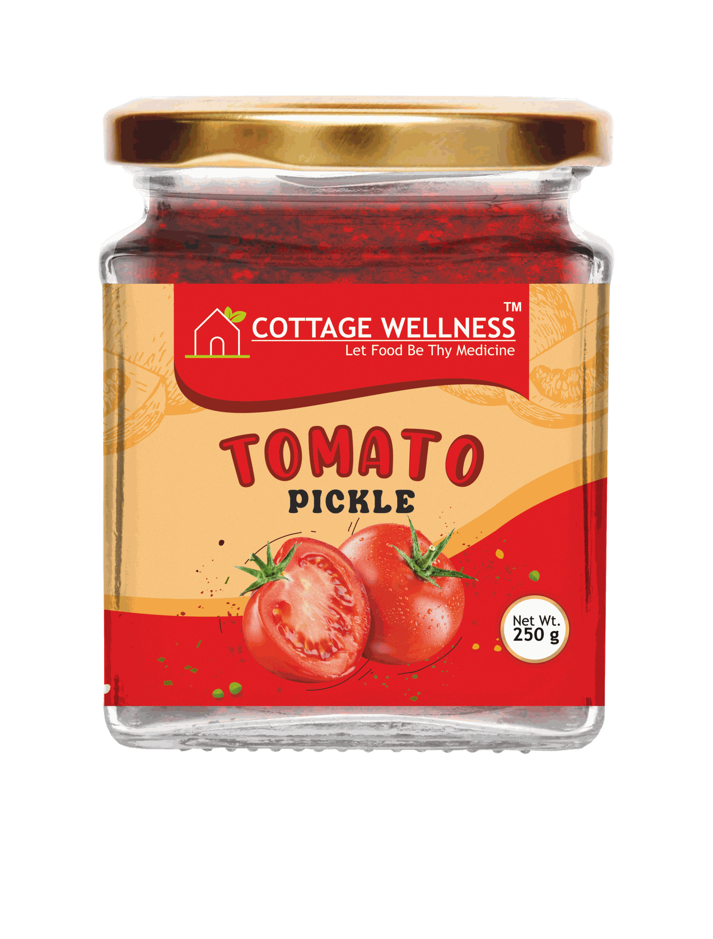 Cottage Wellness Home Made Tomato Pickle 250 gm - hfnl!fe