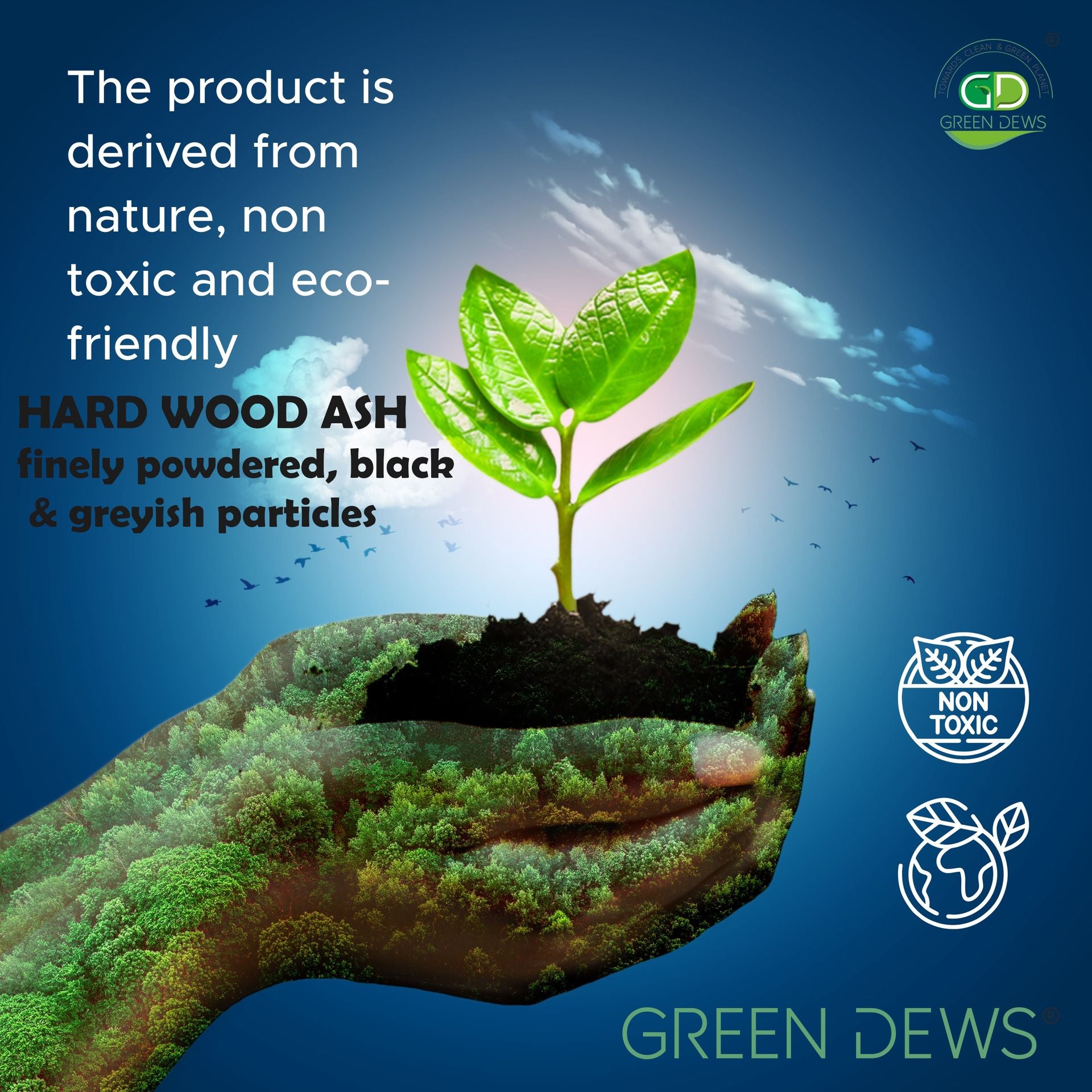 Green Dews Hard Wood Ash Manure Fertilizers for Plants Organic Plant Fertilizer Finely Powdered Grayish Fertilizer - hfnl!fe