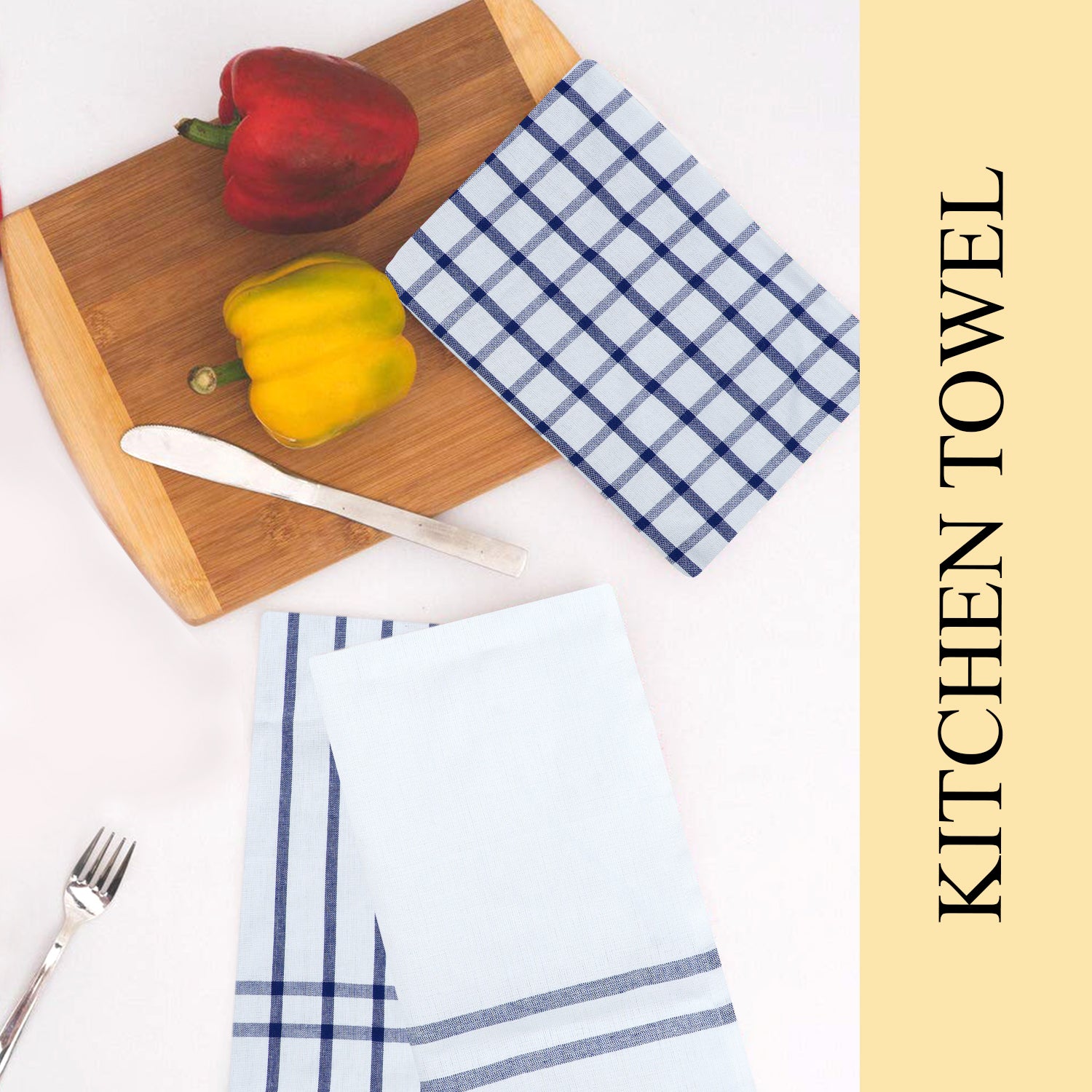 Swaas 100% Cotton Blue Rail Kitchen Towel - Set of 6 - hfnl!fe