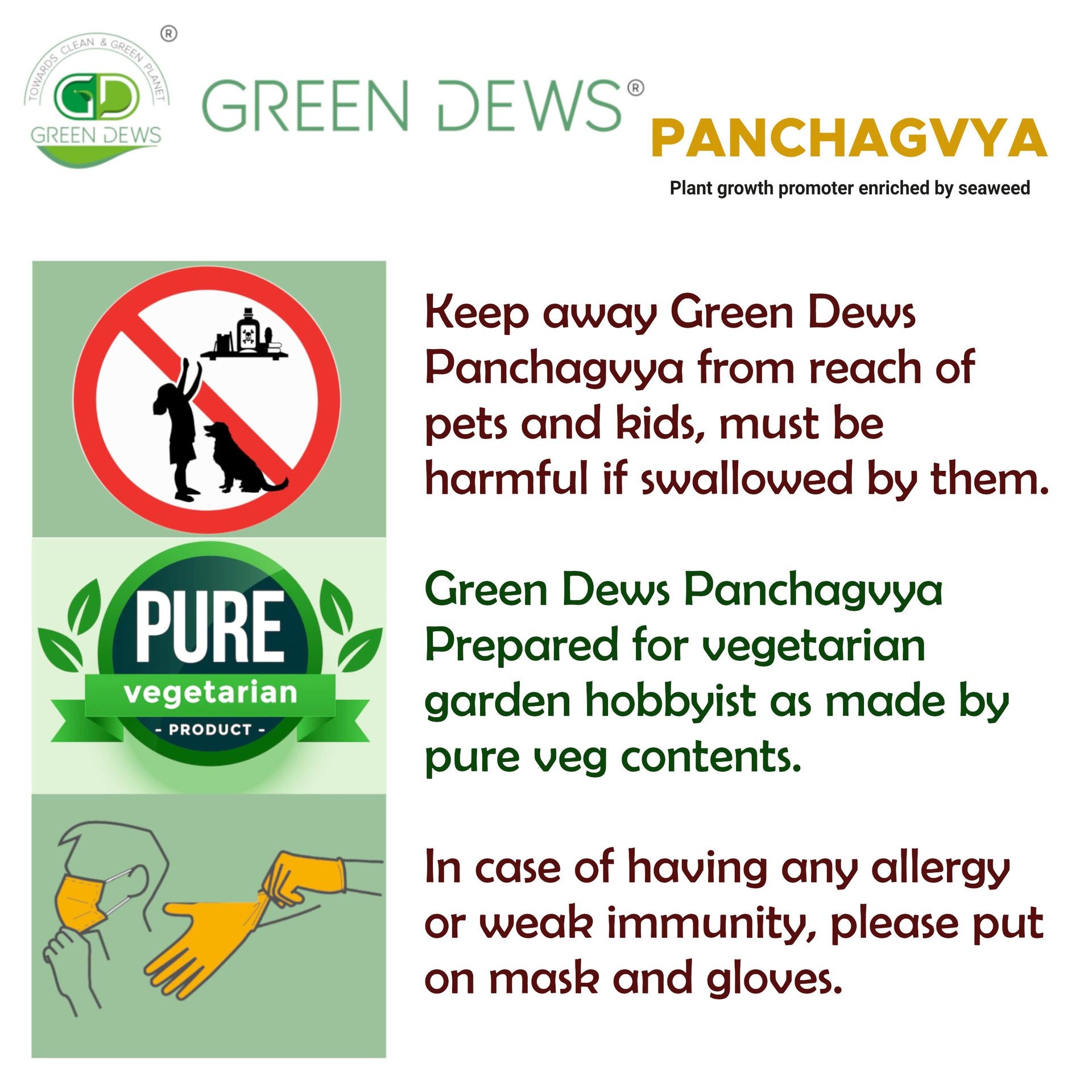 Green Dews Panchagavya Organic Fertilizer Plant Growth Promoter Enriched with Seaweed for home garden - hfnl!fe