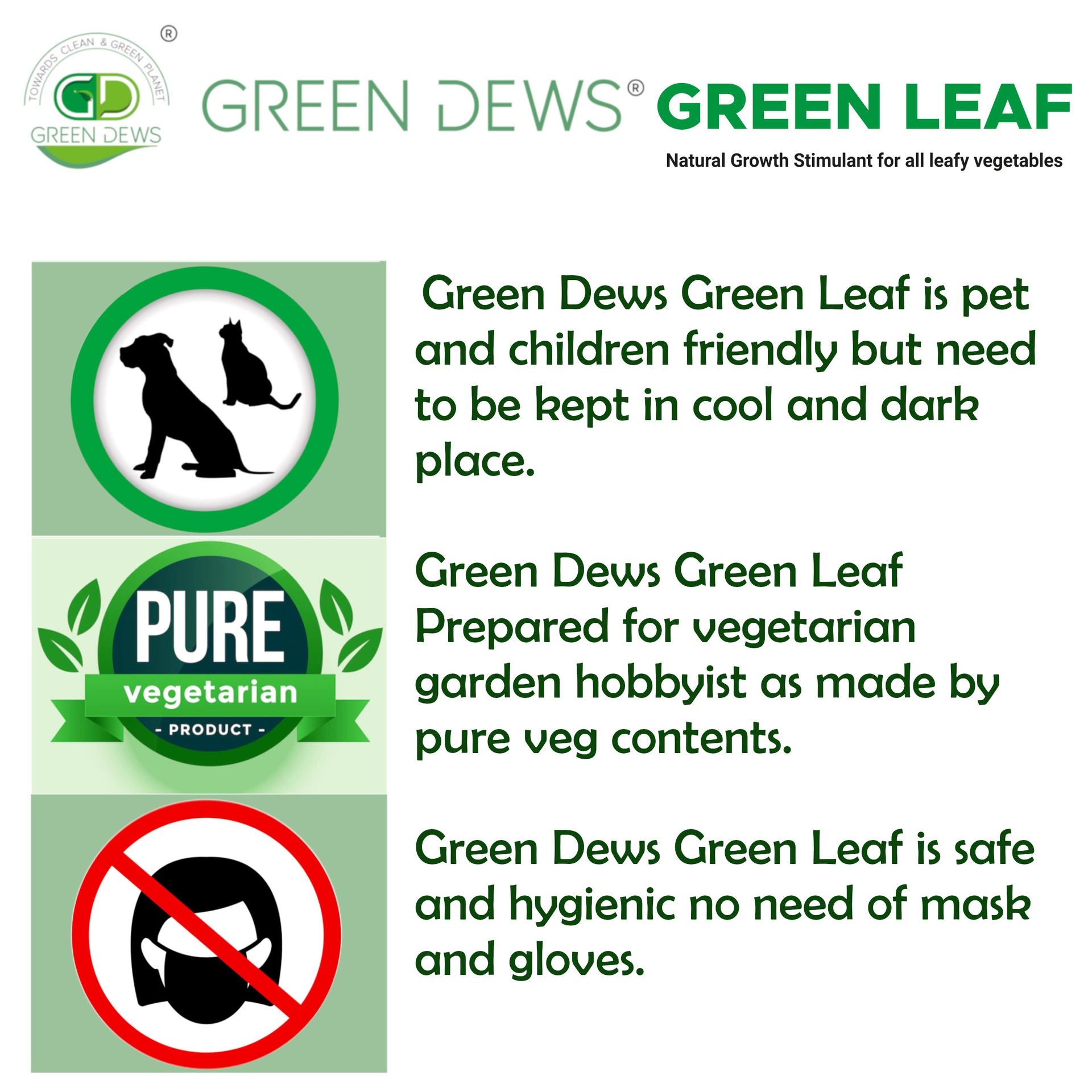 Green Dews Natural Organic Fertilizer for All Leafy green Vegetables plants Indoor and Outdoor Gardening - hfnl!fe