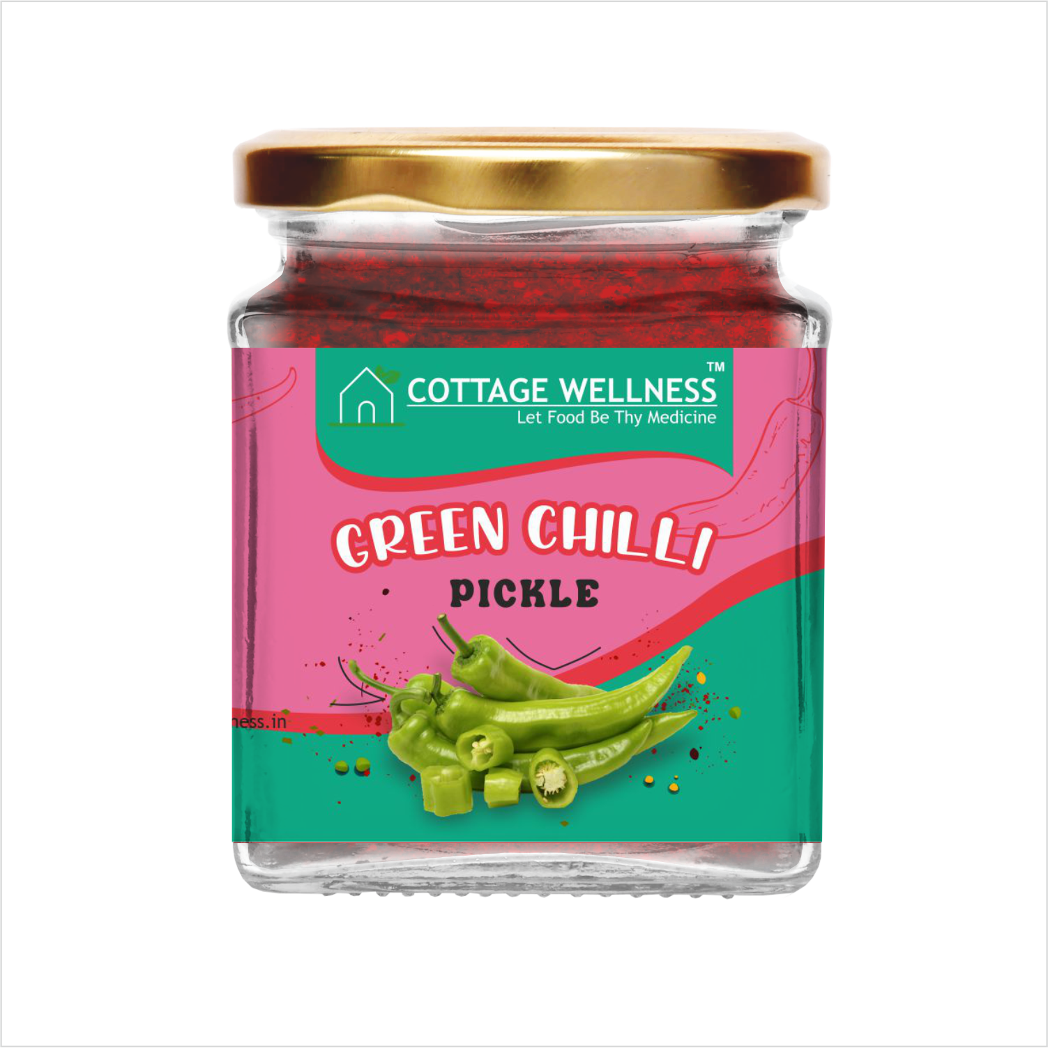 Cottage Wellness Home made Green Chilli Pickle 250gm - hfnl!fe