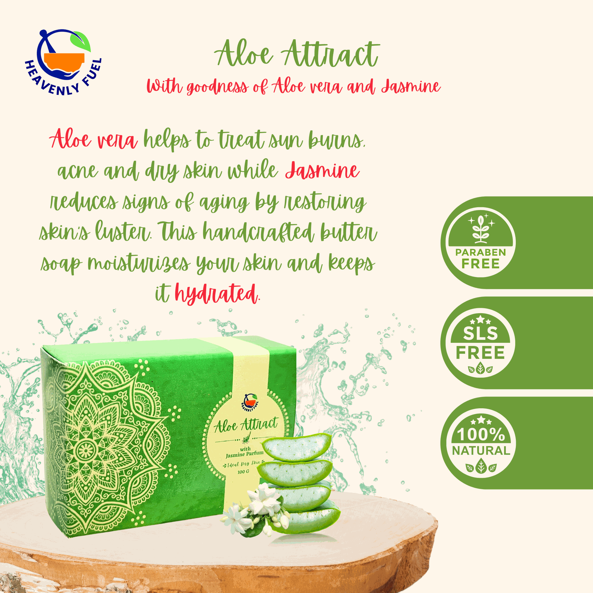 Aloe Attract |Handmade Butter Soap|100g - hfnl!fe