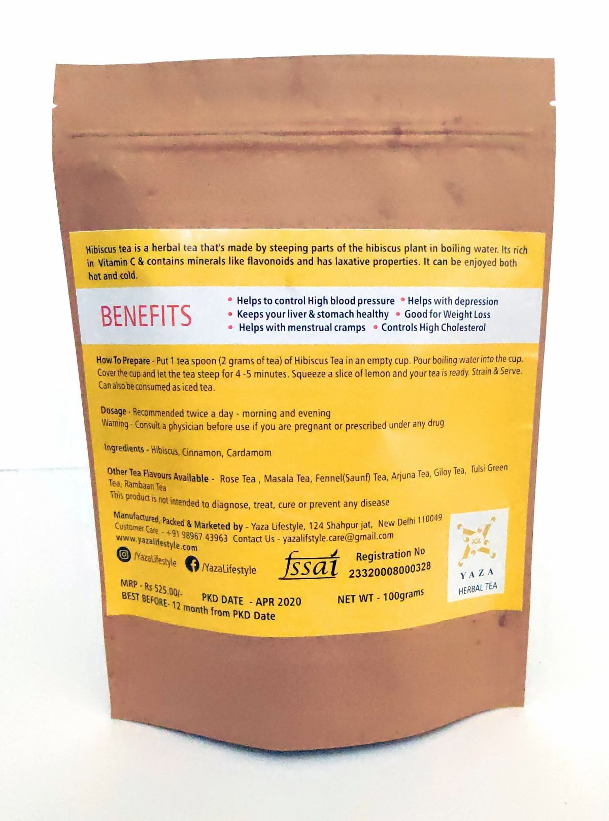 Yaza Hibiscus Lemon Tea The Ultimate Refresher & Cooler - hfnl!fe