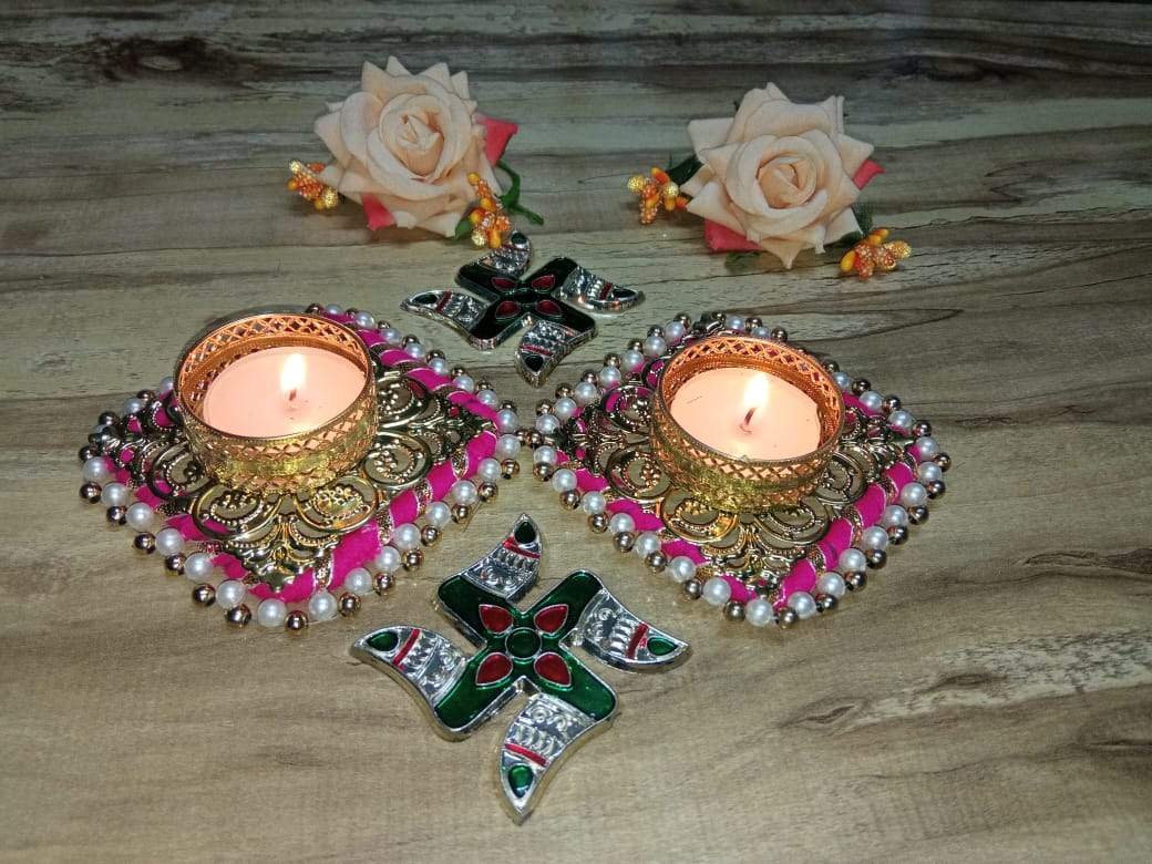 Shivi Arts Homesquare Tealight holder Diwali Diya - Pack of 2 - hfnl!fe