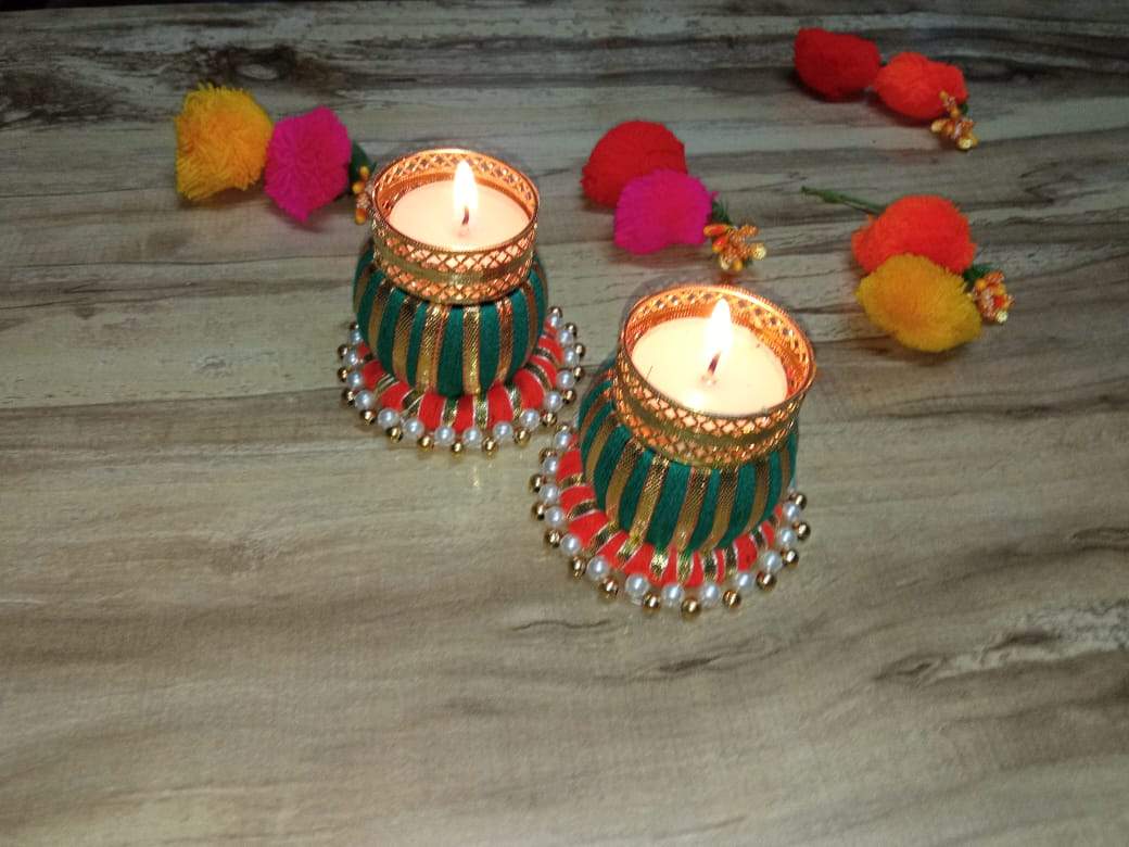 Shivi Arts Home Decorative Handmade Diwali Diya - Set of 2 - hfnl!fe